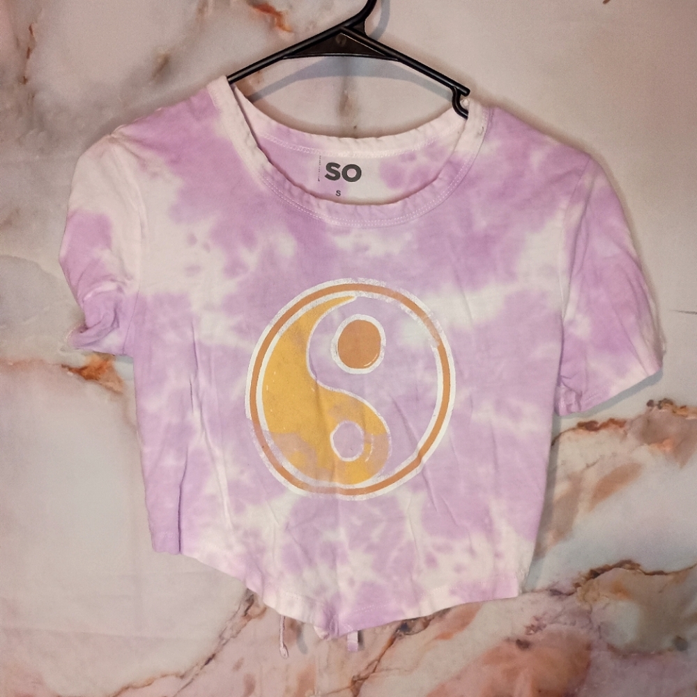 SO Tie Dye Open Back Yin‎ Yang Crop Top